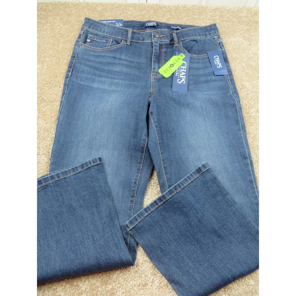 GAP Mid Rise Crop Kick Jeans 12 / 31 Loose Big Legs Repreve New with Tag Addison